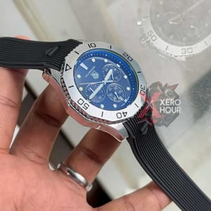 Tag heuer Aquaracer || Silicon Strap |SS Body | Black Silver_img_1