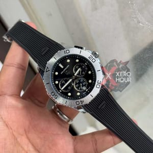 Tag heuer Aquaracer || Silicon Strap |SS Body | Black Silver_img_2