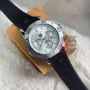 Tag heuer Aquaracer || Silicon Strap |SS Body | Black Silver SILVER Dial_img_0
