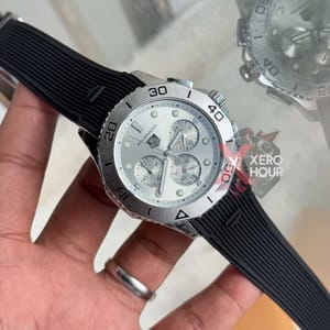 Tag heuer Aquaracer || Silicon Strap |SS Body | Black Silver SILVER Dial_img_1