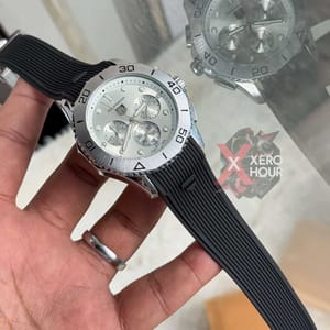 Tag heuer Aquaracer || Silicon Strap |SS Body | Black Silver SILVER Dial_img_2