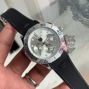 Tag heuer Aquaracer || Silicon Strap |SS Body | Black Silver SILVER Dial_img_3