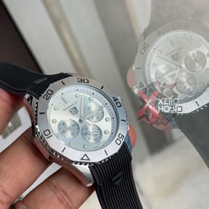 Tag heuer Aquaracer || Silicon Strap |SS Body | Black Silver SILVER Dial_img_5