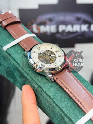 FOSSIL AUTOMATIC WATCH | LEATHER BELT | BROWN BELT WHITE DIAL_img_3