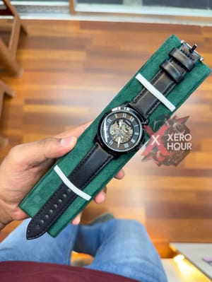 FOSSIL AUTOMATIC WATCH | LEATHER BELT | BLACK BELT BLACK DIAL_img_0