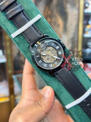 FOSSIL AUTOMATIC WATCH | LEATHER BELT | BLACK BELT BLACK DIAL_img_1