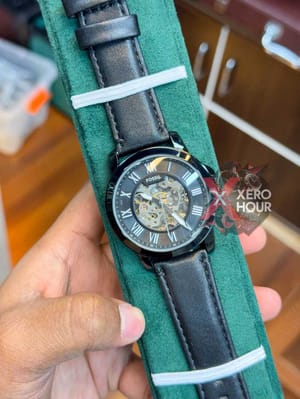 FOSSIL AUTOMATIC WATCH | LEATHER BELT | BLACK BELT BLACK DIAL_img_5