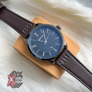 TUBULAR | AUTHENTIC LEATHER BELT | BROWN BELT | BLACK DIAL_img_1