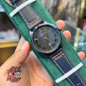 TUBULAR | AUTHENTIC LEATHER BELT | BLUE BELT RED STITCH | BLACK DIAL_img_3