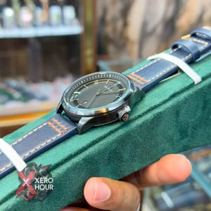 TUBULAR | AUTHENTIC LEATHER BELT | BLUE BELT RED STITCH | BLACK DIAL_img_5