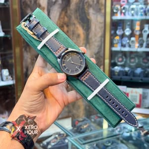 TUBULAR | AUTHENTIC LEATHER BELT | BLUE BELT RED STITCH | BLACK DIAL_img_6