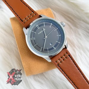 TUBULAR | AUTHENTIC LEATHER BELT | BROWN BLET | GREY DIAL_img_1