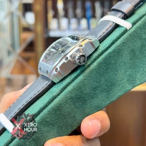 TUBULAR | RM SHAPE | AUTHENTIC LEATHER BELT | BLACK BELT | SS BODY | BLACK DIAL SILVER BODY_img_4