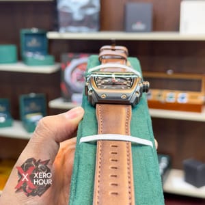 TUBULAR | RM SHAPE | AUTHENTIC LEATHER BELT | BROWN BELT | BLACK DIAL | SS BODY | BLACK BODY_img_5