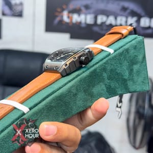 TUBULAR | RM SHAPE | AUTHENTIC LEATHER BELT | LIGHT BROWN BELT | BLACK DIAL | SS BLACK BODY_img_6