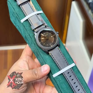 TUBULAR | FOSSIL SHAPE | AUTHENTIC LEATHER BELT |  BLACK BELT | BLACK DIAL_img_6