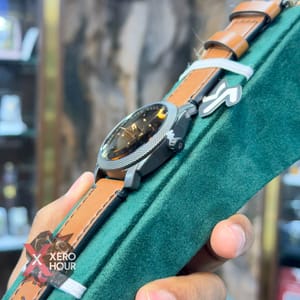 TUBULAR | FOSSIL SHAPE | AUTHENTIC LEATHER BELT | LIGHT BROWN BELT | BLAKC DIAL_img_1