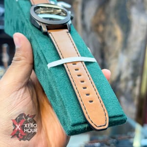 TUBULAR | FOSSIL SHAPE | AUTHENTIC LEATHER BELT | LIGHT BROWN BELT | BLAKC DIAL_img_3