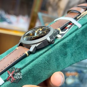 TUBULAR | FOSSIL SHAPE | AUTHENTIC LEATHER BELT |  BROWN BELT | BLACK DIAL_img_3