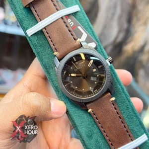 TUBULAR | FOSSIL SHAPE | AUTHENTIC LEATHER BELT |  BROWN BELT | BLACK DIAL_img_5