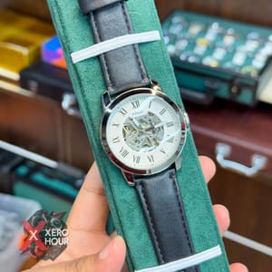 FOSSIL AUTOMATIC WATCH | LEATHER BELT | BALCK BELT | WHITE DIAL_img_6