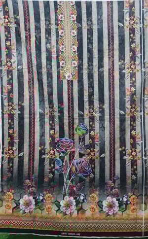 Striped & Floral Patch Salwar Kameez (3-Piece)_img_0