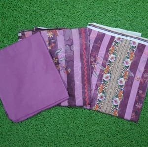 Striped & Floral Patch Salwar Kameez (3-Piece)_img_3