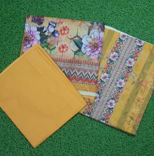 Striped & Floral Patch Salwar Kameez (3-Piece)_img_4