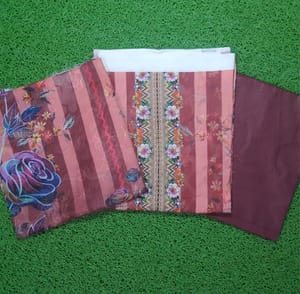 Striped & Floral Patch Salwar Kameez (3-Piece)_img_5