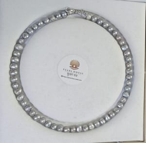 Ash colour Pearl Necklace_img_0