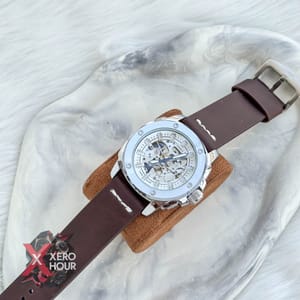Fossil Auto movement | BIG DIAL | Brown stitch_img_1