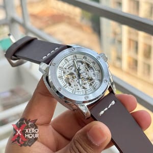 Fossil Auto movement | BIG DIAL | Brown stitch_img_2