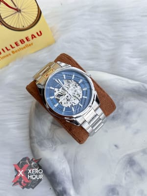 Tissot | Automatic Movement | Half Skeleton | Silver with Blue Dial_img_0