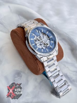 Tissot | Automatic Movement | Half Skeleton | Silver with Blue Dial_img_1