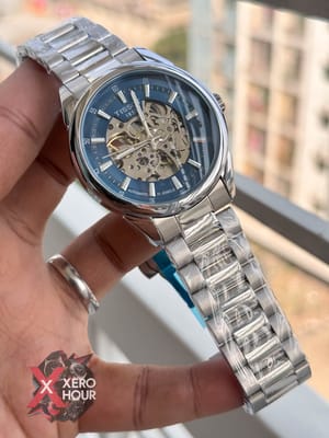 Tissot | Automatic Movement | Half Skeleton | Silver with Blue Dial_img_3