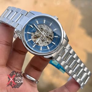 Tissot | Automatic Movement | Half Skeleton | Silver with Blue Dial_img_5