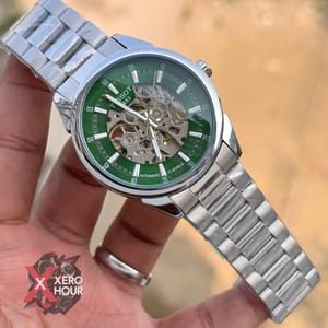 Tissot | Automatic Movement | Half Skeleton | Silver with Green_img_0