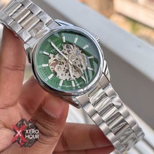 Tissot | Automatic Movement | Half Skeleton | Silver with Green_img_4