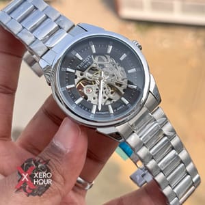 Tissot | Automatic Movement | Half Skeleton | Silver with Black_img_0