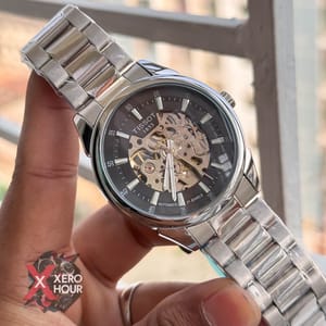 Tissot | Automatic Movement | Half Skeleton | Silver with Black_img_1