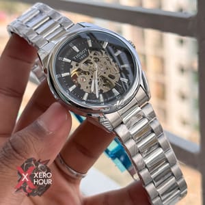 Tissot | Automatic Movement | Half Skeleton | Silver with Black_img_2