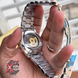 Tissot | Automatic Movement | Half Skeleton | Dual Tone | Silver with  White_img_1