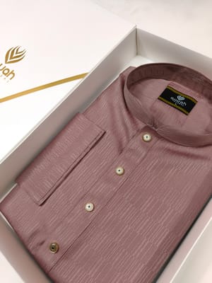 Ajwah Premium Muted Rose Textured Panjabi_img_1