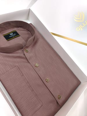 Ajwah Premium Muted Rose Textured Panjabi_img_2