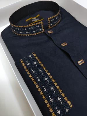 Royal Navy Blue Embroidery Panjabi_img_1