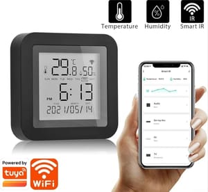 Smart IR Remote Control TUYA WiFi Temperature Humidity Monitor, USB-C, Temperature and Humidity Sensor LCD Display, Work with Tuya/Smart Life_img_1