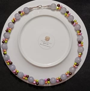 22 inch Long Exclusive Pearl & Marble stone combination Neckpiece_img_2
