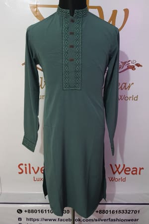Premium Embroidery Punjabi (Green)_img_5