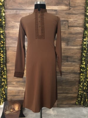 Premium Embroidery Punjabi (Brown)_img_1