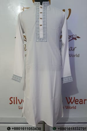 Premium Embroidery Punjabi (White)_img_3
